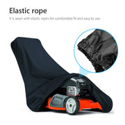 EEEkit Lawn Mower Cover, Waterproof UV-Resistant Polyester Fiber, Breathable, Elastic Drawstring, Fits Riding Lawn Mowers with Deck up to 72 in, Black, 128020