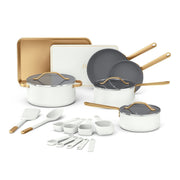 Beautiful 21-Piece Ceramic Nonstick Cookware Set with EverGood Ceramic Coating, White Icing