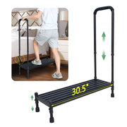 Zelen Heavy Duty Bed Step Stool with Adjustable Height Handle, Wide Black Foot Stool, Supports 400 Pounds, 16869907623