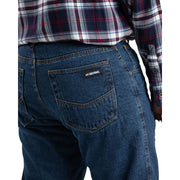 Berne Heartland Fleece-Lined Denim Jeans, Rugged 12.5 oz Cotton Denim, Arctic-Weight Polar Fleece Lining, Stone Wash Dark, 34W x 32L, Relaxed Fit, Straight Leg, P7214