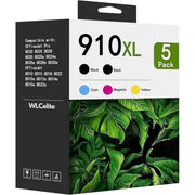 WLCelite 910XL Ink Cartridge Combo Pack, High Yield Black and Color Ink, Compatible with HP OfficeJet 8010 8015e Pro 8025e Printers, 5-Pack