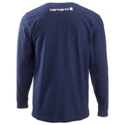 Carhartt Loose-Fit Heavyweight Logo Sleeve Graphic Long-Sleeve T-Shirt for Men - Navy - XS