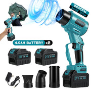 LZNIOZ Cordless Leaf Blower 3-in-1 Brushless Motor, 21V 4.0Ah Dual Batteries, 300 MPH Wind Speed, 580 CFM Airflow, Blue