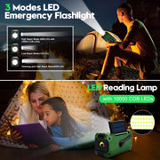 Tanbaby ADF00112BBQN2 10000mAh Hand Crank Radio, Emergency Radio, Solar Radio, NOAA/AM/FM Weather Radio