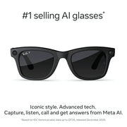 Meta SK-1001237-01 Ray-Ban Meta Wayfarer Gen 2 Smart Glasses with 12 MP Ultra-Wide Camera, Matte Black Frame
