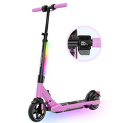 HOVERMAX H06C Electric Scooter for Kids Ages 6-12, 150W Motor Max Speed 9.3 MPH, 5 Miles Range, Colorful LED Lights, Foldable kids electric scooter