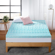 Zinus 84155009673 Spa Sensations 3 in Green Tea Gel Memory Foam Zoned Support Mattress Topper, Medium Firmness, Antimicrobial, Twin