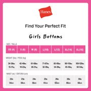 Hanes Girls Briefs Underwear Pack, 14-Pack, Core Cotton, Classic Fit, Expandable Waistband, Solid Print