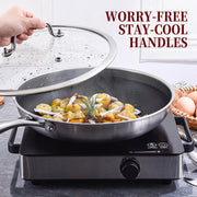 LOLYKITCH L-3PLY-H Tri-ply Hybrid Non-Stick Stainless Steel Cookware Set,10 Piece Induction Pots and Pans Set