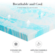 CONCETTA Memory Foam Mattress Topper with Cooling Gel, 3 Inch, Full Size