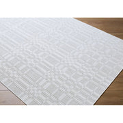 My Texas House Mari Outdoor Rug, 5 x 7 ft, Polypropylene, UV Resistant, Farmhouse Plaid, Natural Off-White