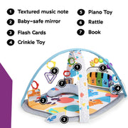 Kids2 Baby Einstein Kickin' Tunes 4-in-1 Infant Activity Gym Musical Play Mat with Piano, Multicolor, 0-36 Months, 17413-000