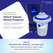 Nature2 Express Pool Sanitizer Cartridge, Mineral Sanitization with Silver and Copper, Compatible with Above Ground and Inground Pools up to 25,000 Gallons, W28175