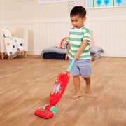 Battat Tidy Tot 2-in-1 Toy Vacuum Set with Real Suction, Blue