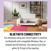 Cricut z20-11070-R9 Explore 4 Die-Cutting Machine with Vinyl and Iron-On Sheets Bundle, Corded, 9.4 in