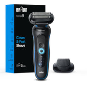 Braun 52-B1200s Electric Shaver for Men, Series 5 5118s, Wet & Dry Shave, Turbo Shaving Mode, Foil Shaver, Engineered in Germany, with Precision Trimmer, Blue