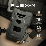 SPYPOINT Flex-m Twin Pack Cellular Trail Camera with GPS, Night Vision, Dual-Sim LTE, IP65 Water-Resistant
