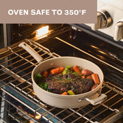 Farberware TrueCook 6qt Ceramic Jumbo Cooker, Dishwasher and Oven Safe, Taupe