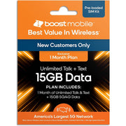Boost Mobile Preloaded SIM Card (15GB) - 1 Month