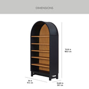 Better Homes & Gardens Juliet Open Arch Bookcase, White and Light Honey, Five Shelves with Three Adjustable, Durable Wood Construction