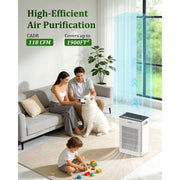 AIRFIRE Air Purifier for Pets, Large Room 2000 Sq.Ft, True HEPA H14 Filter, Ultra-Quiet Sleep Mode 22dB, Real-Time Air Quality Monitor, AP309