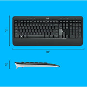 Logitech MK540 Wireless Keyboard and Mouse Combo, Full-Size Keyboard, Ambidextrous Mouse, 2.4 GHz, Black