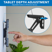 Mount-It! Universal Tablet Wall Mount Holder, Secure Steel Enclosure, Fits 9.7 to 13.1 Inch Tablets, Wall or VESA 75x75mm Mounting, Portrait or Landscape, Black, MI-3882BLK