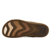 Reef Phantom Lux Men's Sandals, Toffee Leather, Phantom Foam Cushioning, Slip-On, Open Toe, Medium Width, CJ8552