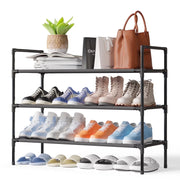 Sakugi WAL653BL-3 3-Tier Shoe Rack, Sturdy Shoe Organizer, Shoe Shelf Holds up to 16 Pairs of Shoes, Black