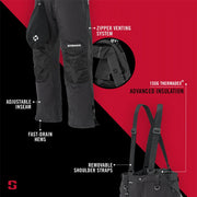 Striker Women's Prism Outdoor Ice Fishing Pants, Durable Breathable Waterproof with Sureflote Flotation, Black, Size 10, 62025