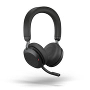 Jabra Evolve2 75 Wireless Over-Ear Headset with Advanced Active Noise Cancellation, 8-Mic Technology, USB-C, Charging Stand, Black