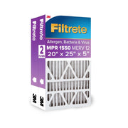 3M NDP03-5IN-2 Filtrete HVAC Furnace Air Filter, Ultra Allergen Reduction, MPR 1550, MERV 12, 20x25x5 in, 2 Pack