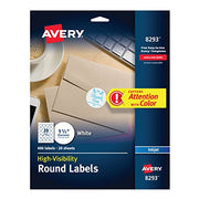 Avery 8293 White Round High Visibility Labels