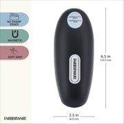 Farberware Soft Grips Hands-Free Battery Operated Electric Can Opener, Cordless Black, 5337474