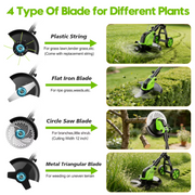 Fovendi XB-ws-gcj01 Electric Weed Eater Battery Powered,12 Weed Wacker, 4 in 1 Grass Trimmer/Brush Cutter/Grass Edger/Weed Trimmer