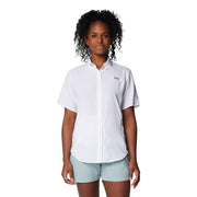 Columbia PFG Tamiami II Women's Short Sleeve Button Down Shirt, Omni-Shade UPF 40, Omni-Wick, White, Medium, 127571