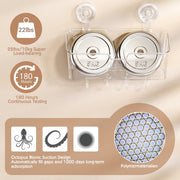 Luxear LU-HB-001-CR Shower Caddy Bathroom Storage Organizer with Advanced Suction Technology, 4 Movable Hooks