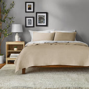 Mainstays Garment Washed Stripe Quilt, King, Beige, Soft Microfiber
