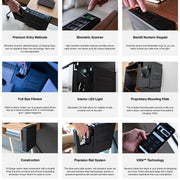 Vaultek Slider Series Biometric Handgun Safe with ViSN WiFi Connectivity, Quick Access, Black Carbon Steel, NSL2i