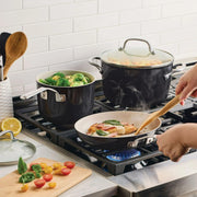 Meyer Corp 12573 KitchenAid Ceramic Forged Aluminum 10 Piece Nonstick Cookware Pots and Pans Set, Onyx Black