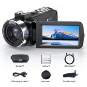 TOPVISION 4K UHD Video Camera Camcorder 18X Zoom, 48MP, Black