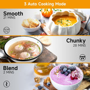 Homtone 1.6 L 4-in-1 Multifunctional Milk and Soup Maker, Stainless Steel Electric Hot Soup Maker, Smart Control Panel, 2-5 Servings, Black, MI-0672-BK