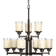 Progress Lighting P4626-20 9-100W Medium Base Chandelier, Antique Bronze