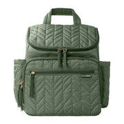 Skip Hop Forma Quilted Diaper Bag Backpack, Lightweight, Spacious, Insulated Bottle Pockets, Adjustable Straps, Sage, 9P440710