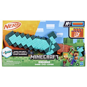 Nerf G1437221 Minecraft Sword Dart Blaster, 2-in-1 Foam-Edged Sword and Single-Dart Blaster, Includes 8 Nerf N1 Darts, Blue