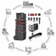 Hyper Tough Hyper Stack New Foldable Collapsible Utility Cart, Black - 39.37 x 18.11 x 8.07