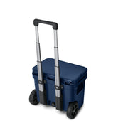 YETI Roadie 32 Wheeled Cooler, Navy, 32 qt, Durable Rotomolded Construction, NeverFlat Wheels, BearFoot Non-Slip Feet