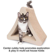 PetFusion 3-Sided Vertical Cat Scratcher Pad Lounge, Multiple Angles, 6 Usable Surfaces, Slate Grey