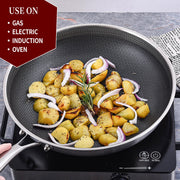 LOLYKITCH L-3PLY-H Tri-ply Hybrid Non-Stick Stainless Steel Cookware Set,10 Piece Induction Pots and Pans Set