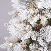 Holiday Time 010-1528WR 7.5' Pre-Lit Flocked Bellmont Christmas Tree with Color-Changing LED Lights and Stand